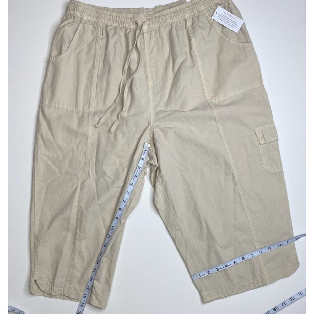 Karen‎ Scott Capri Pants Women's 2X Beige Plus Size Comfort Waist Relaxed NEW - Picture 5 of 6